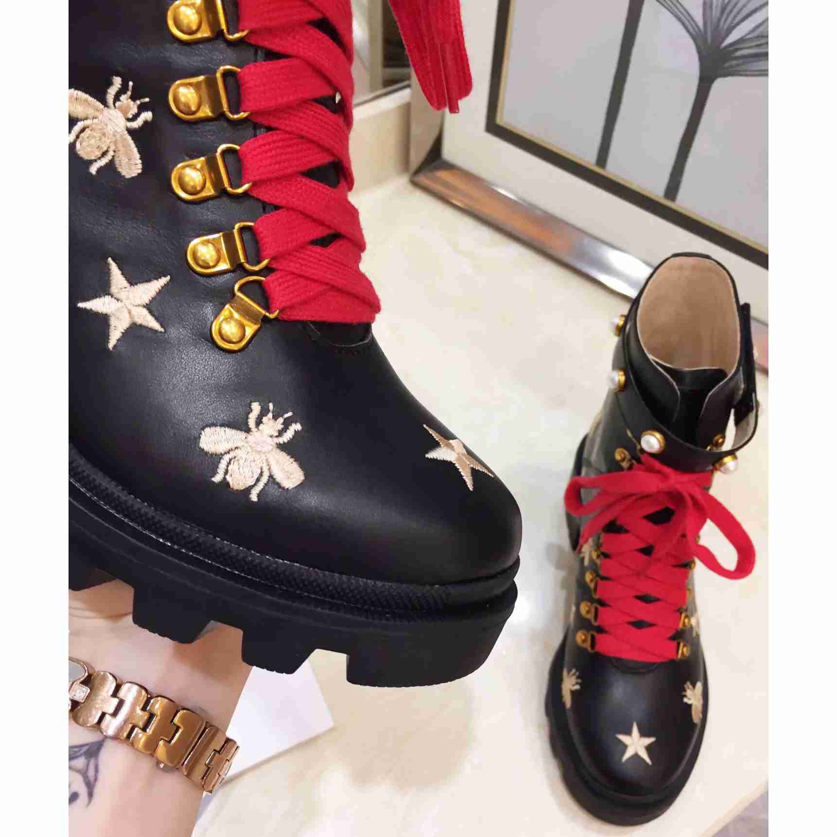 Gucci Leather Ankle Boot - FashionPlug