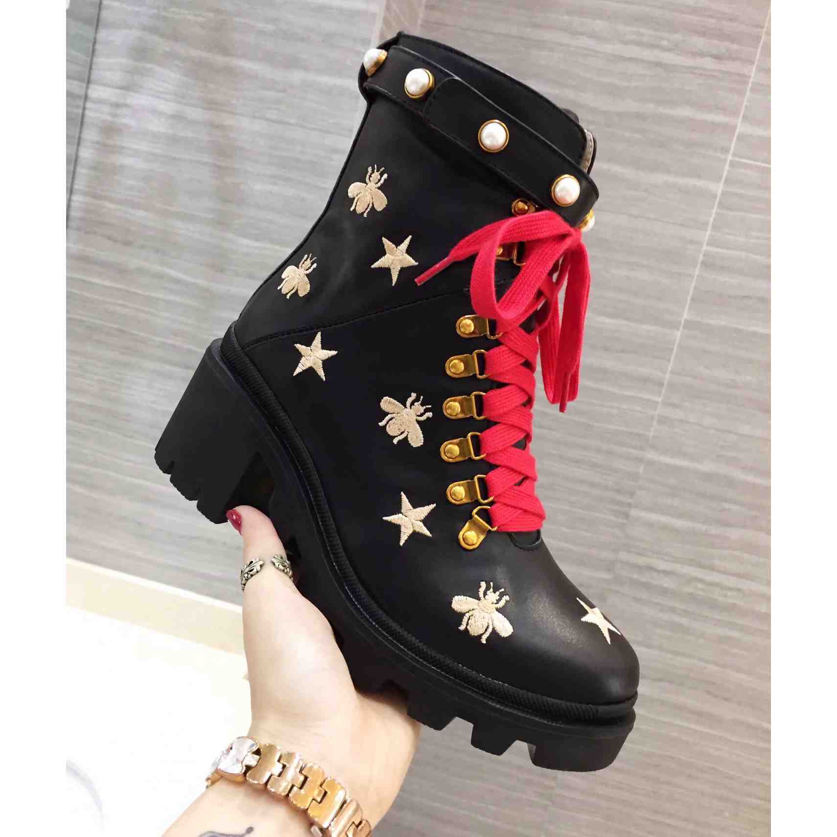 Gucci Leather Ankle Boot - FashionPlug