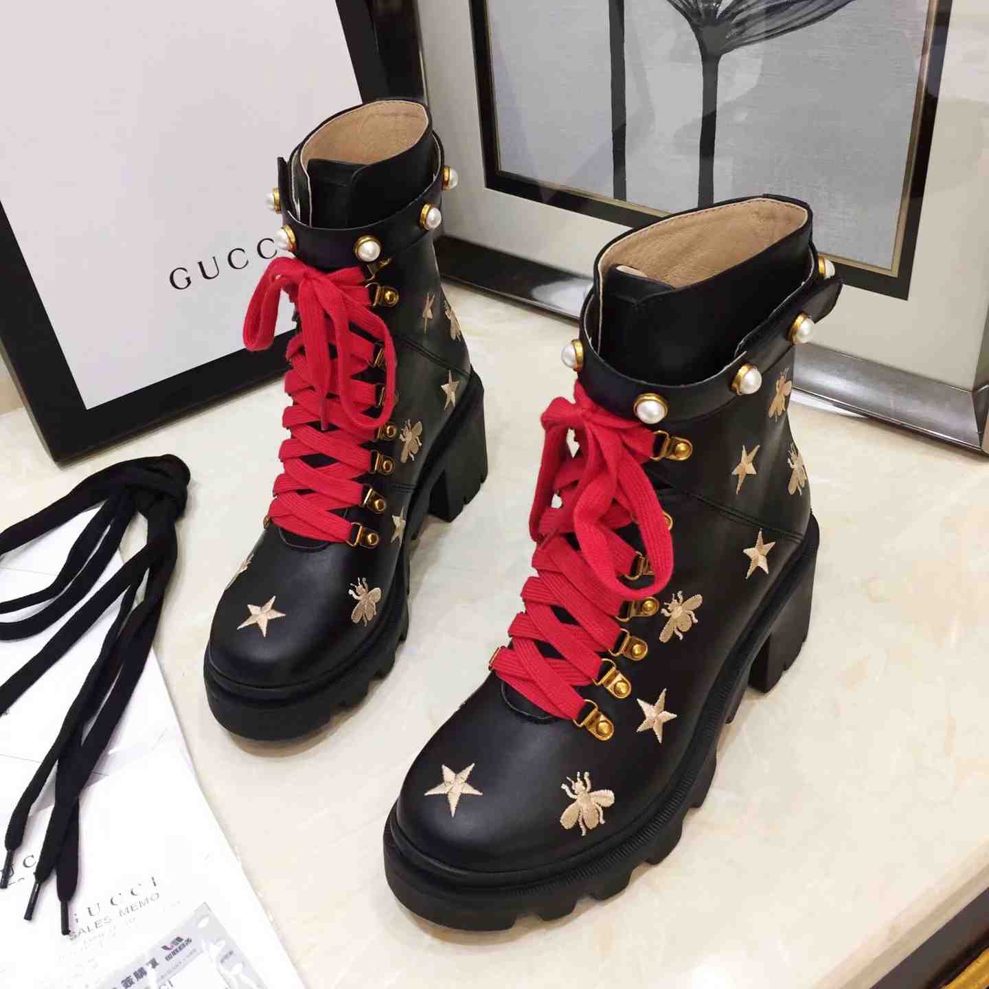 Gucci Leather Ankle Boot - FashionPlug