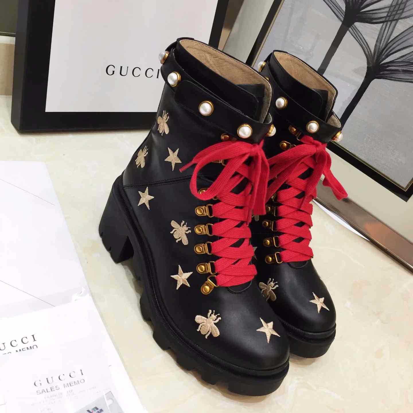Gucci Leather Ankle Boot - FashionPlug