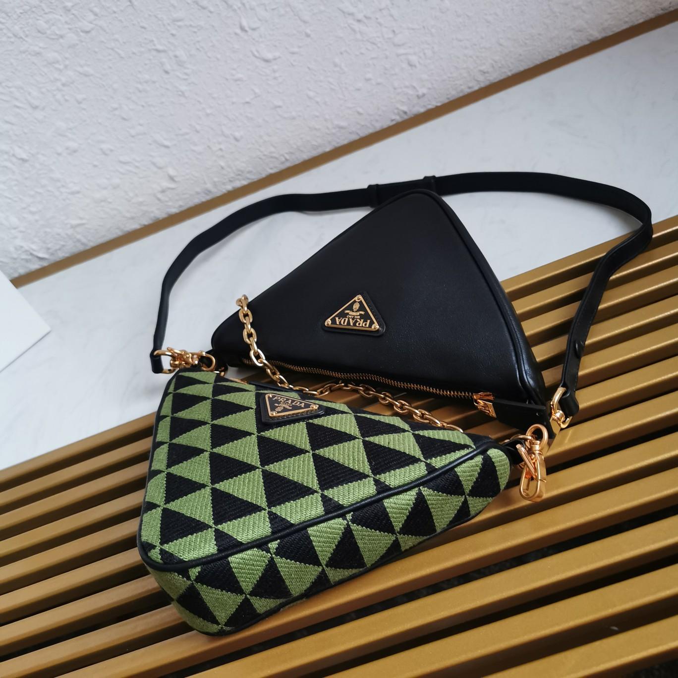 Prada Symbole Leather And Fabric Mini Bag(26-16-13cm) - FashionPlug