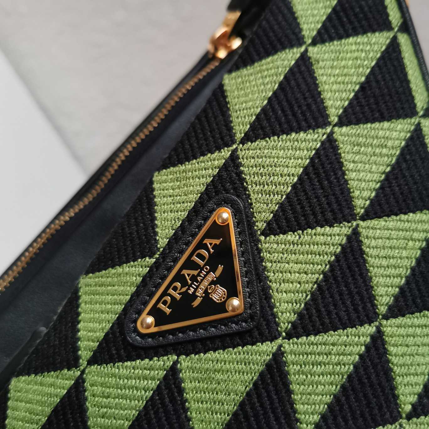 Prada Symbole Leather And Fabric Mini Bag(26-16-13cm) - FashionPlug