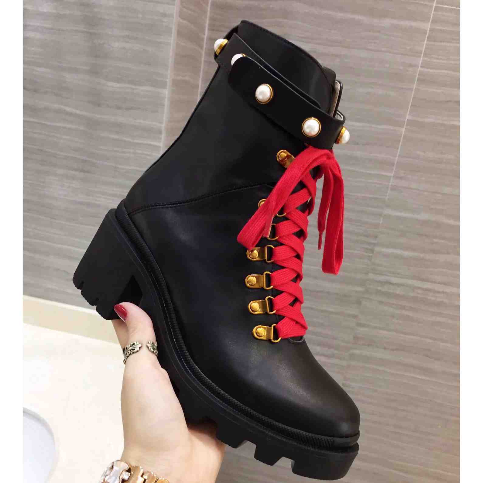 Gucci Leather Ankle Boot - FashionPlug