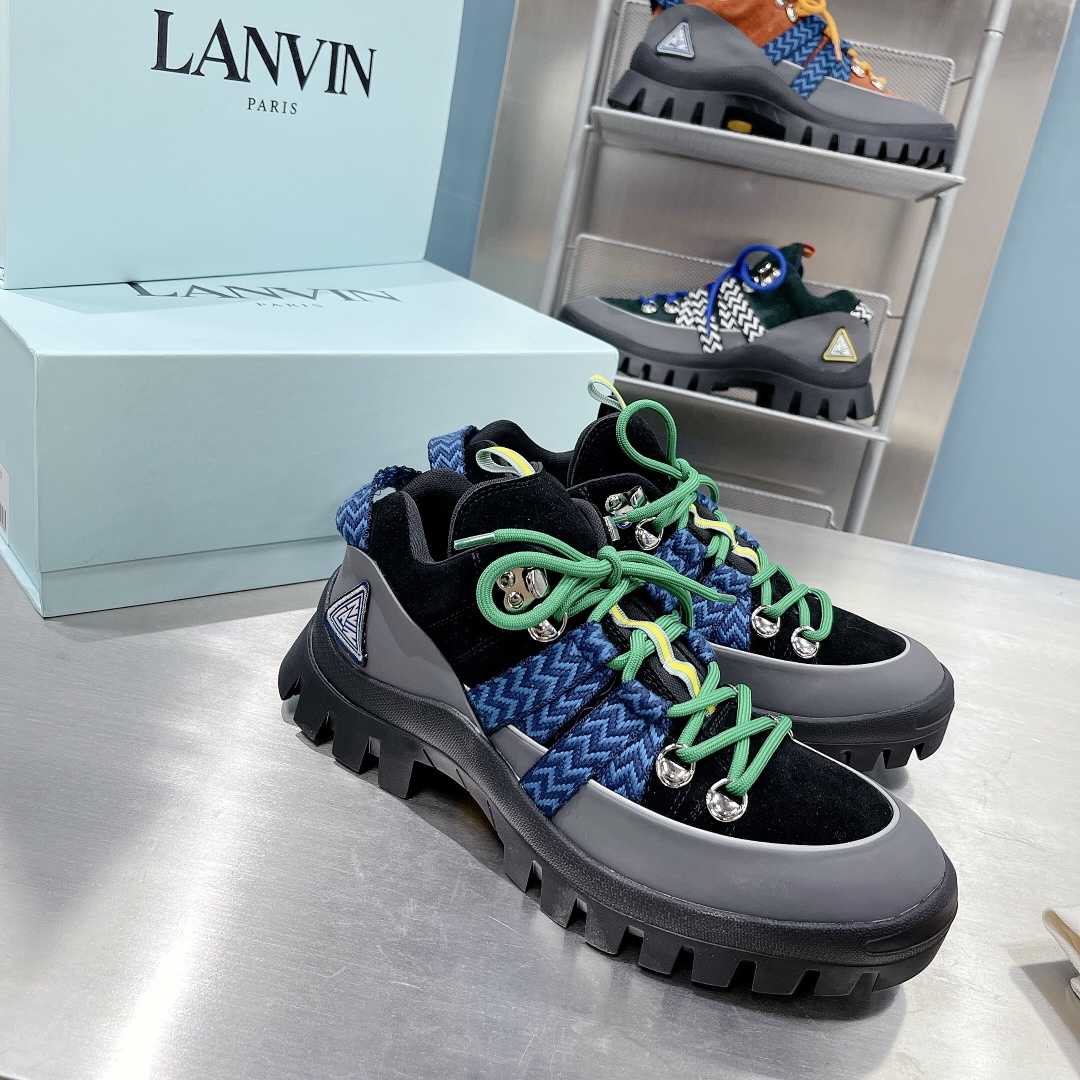 Lanvin Chunky-Sole Lace-Up Sneakers - FashionPlug