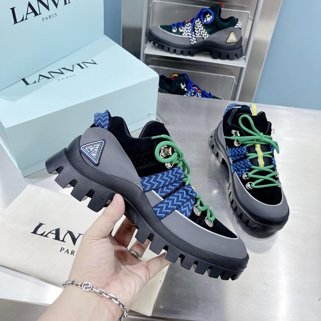 Lanvin Chunky-Sole Lace-Up Sneakers - FashionPlug
