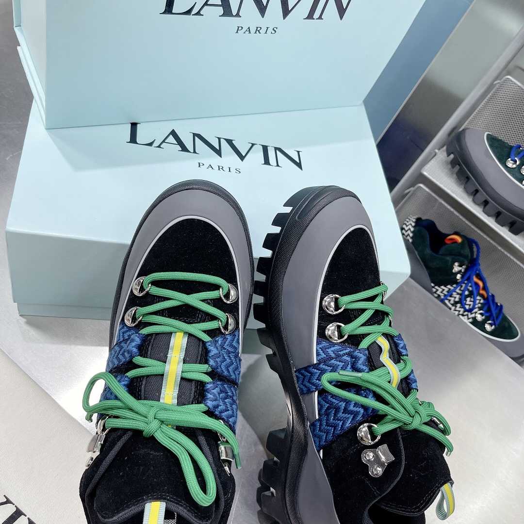 Lanvin Chunky-Sole Lace-Up Sneakers - FashionPlug