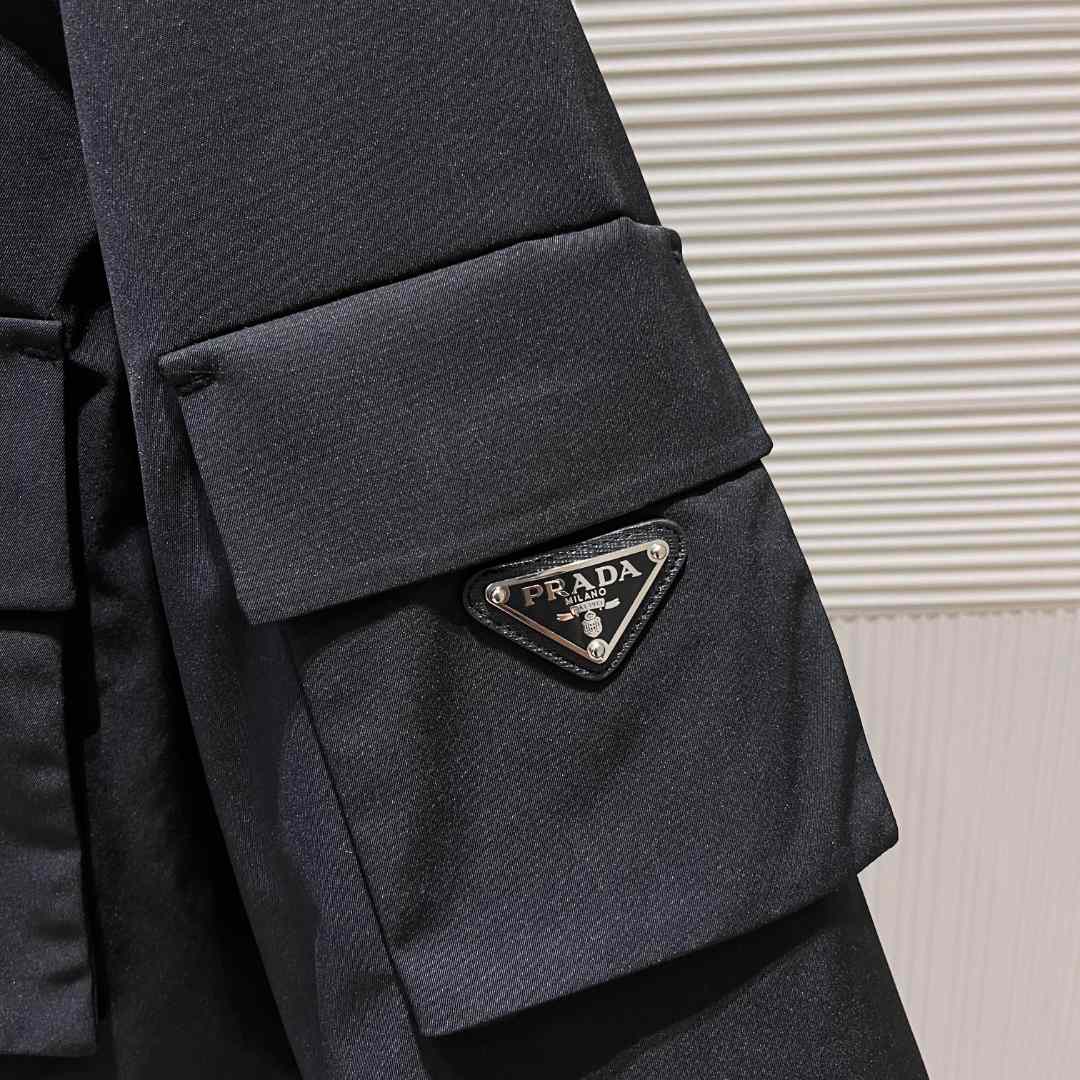 Prada Logo Hooded Puffer Jacket - FashionPlug
