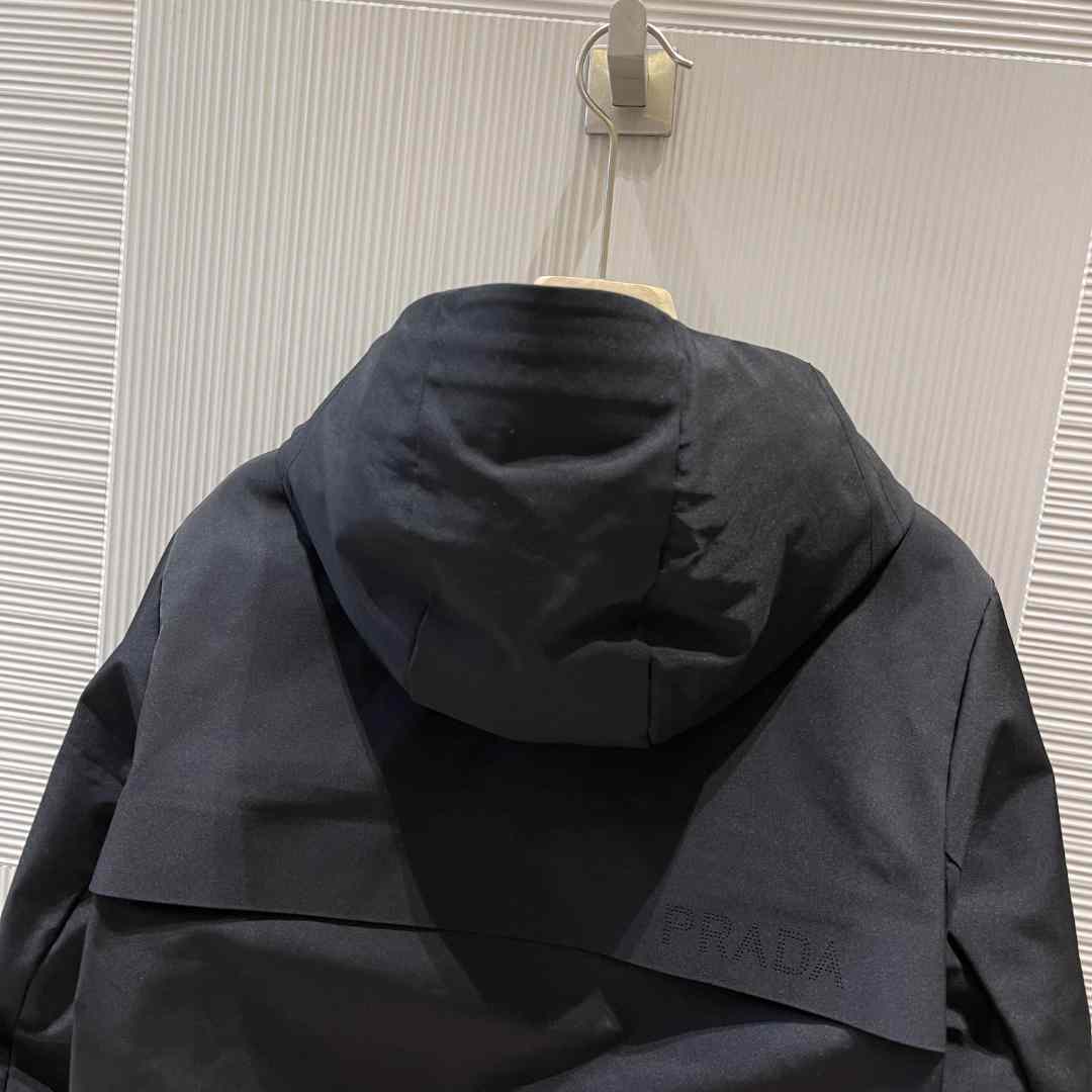 Prada Logo Hooded Puffer Jacket - FashionPlug