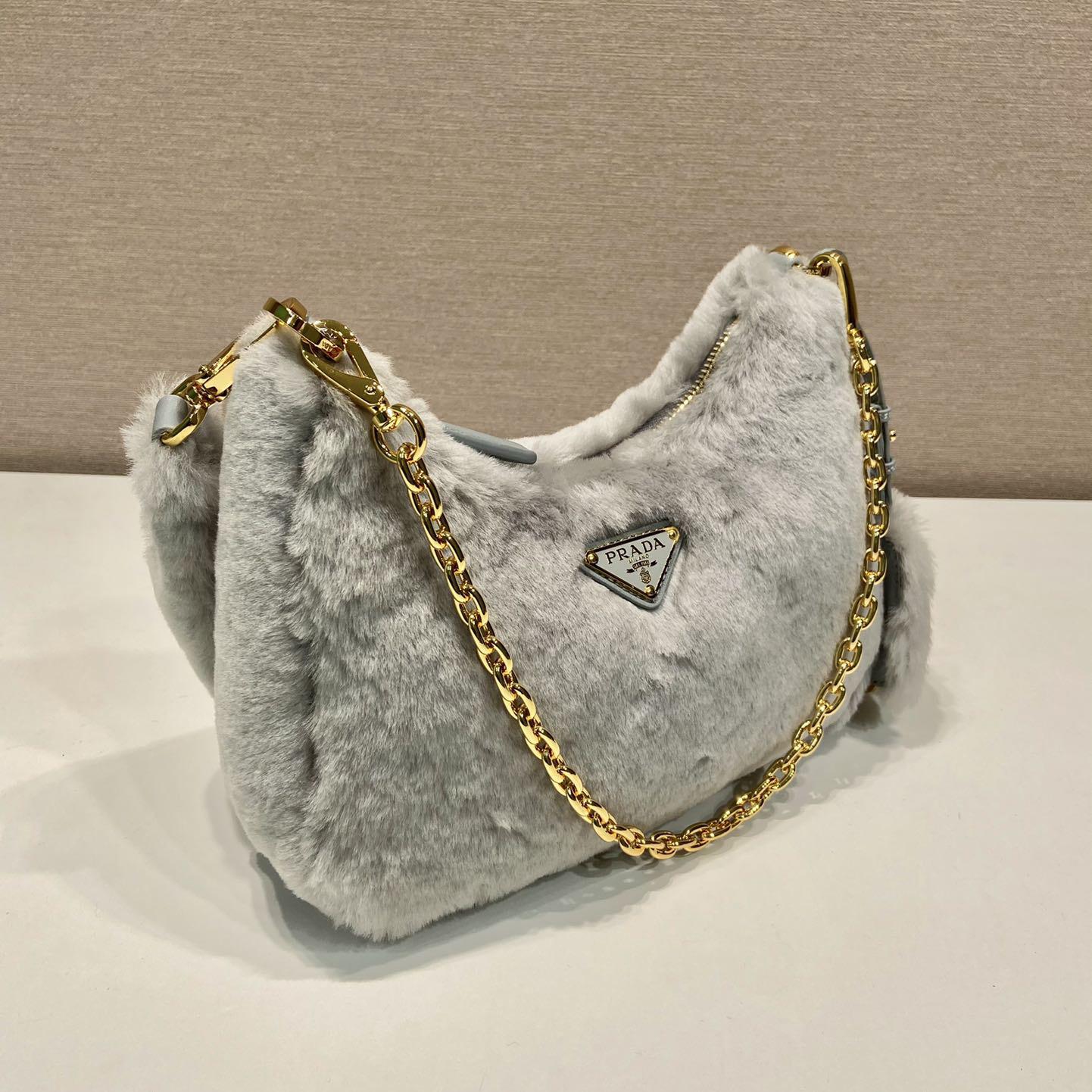 Prada Shearling Mini Bag(23-17-8cm) - FashionPlug