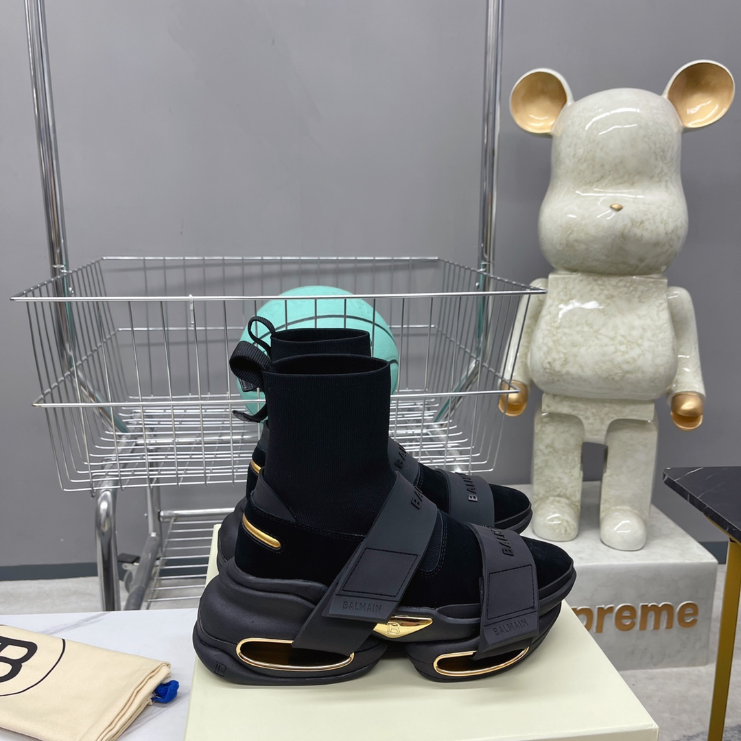 Balmain B-Bold High-Top Sneakers - FashionPlug