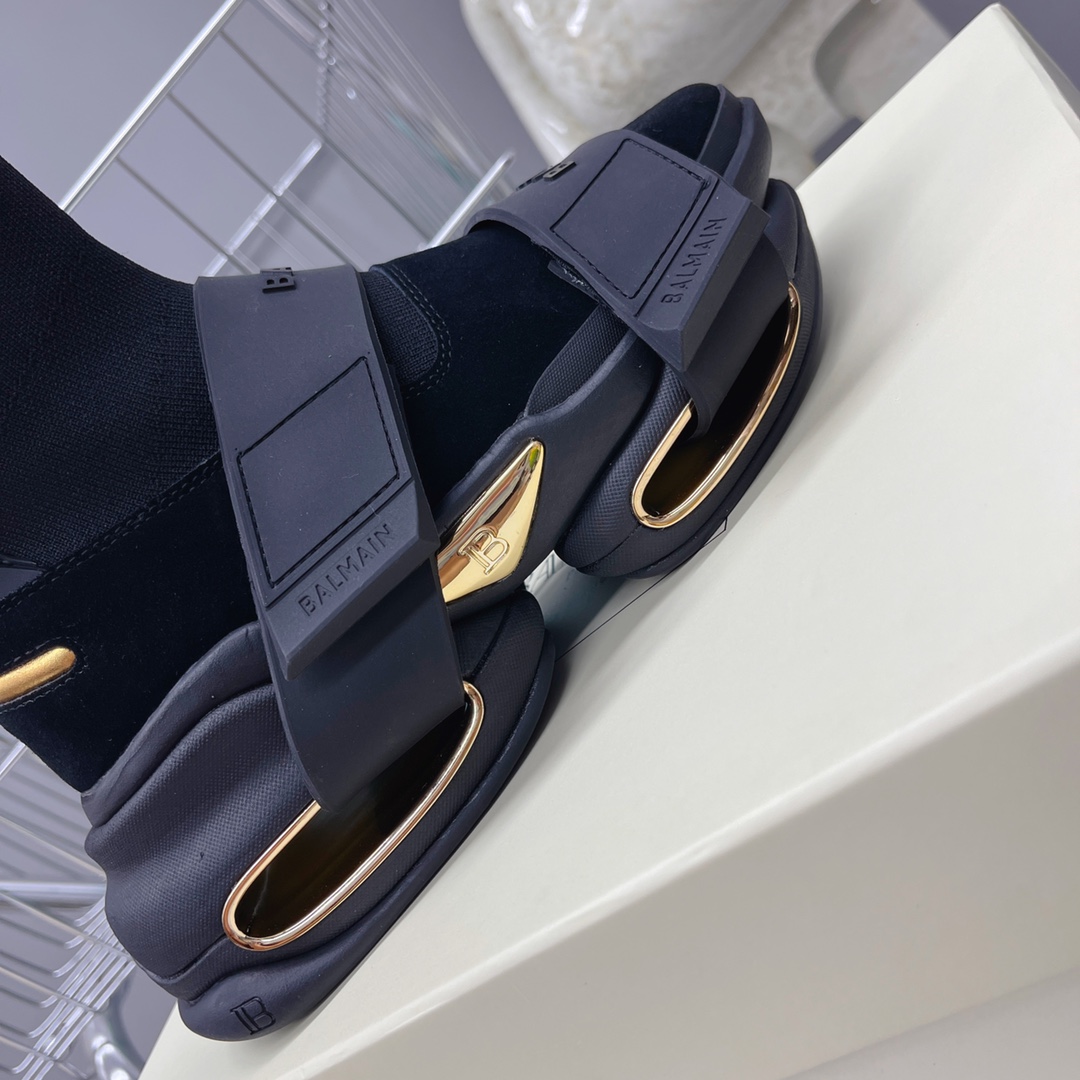 Balmain B-Bold High-Top Sneakers - FashionPlug