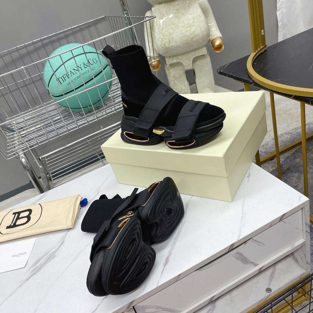 Balmain B-Bold High-Top Sneakers - FashionPlug