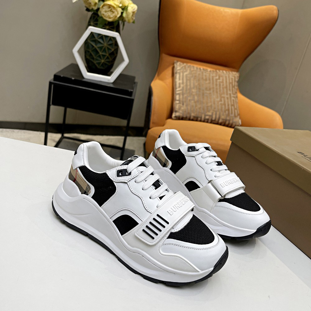 Burberry Mesh, Suede And Vintage Check Cotton Sneakers - FashionPlug