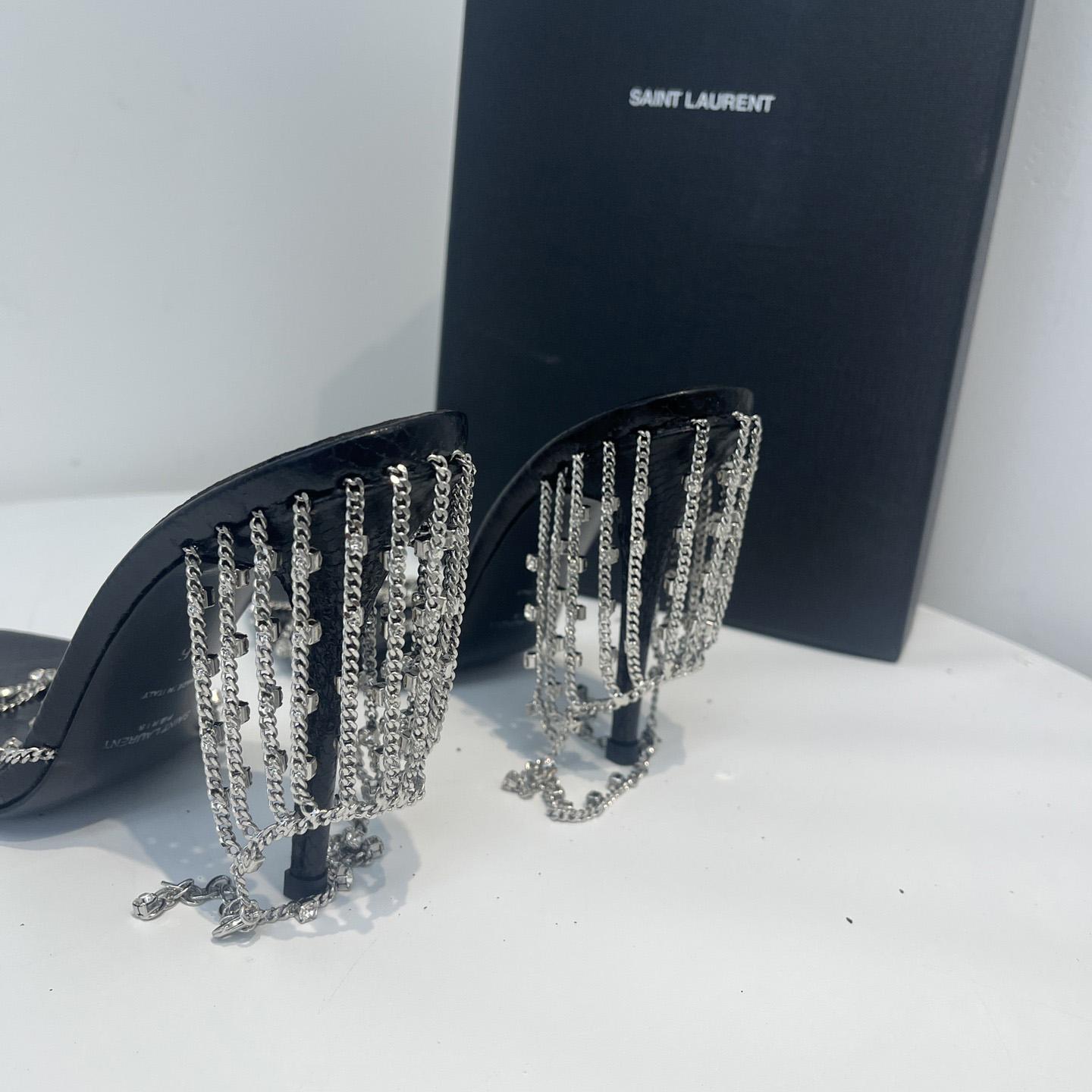 Saint Laurent Leather Sandals - FashionPlug