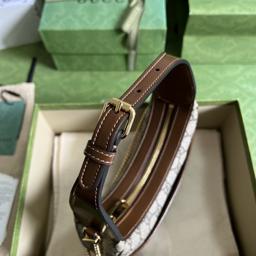Gucci Half-Moon-Shaped Mini Bag With Interlocking G(22-12.5-5cm)   - FashionPlug