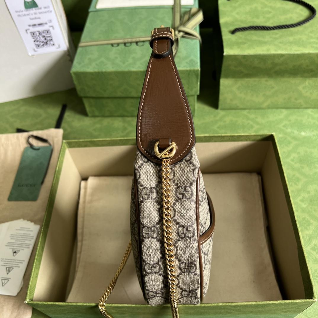 Gucci Half-Moon-Shaped Mini Bag With Interlocking G(22-12.5-5cm)   - FashionPlug