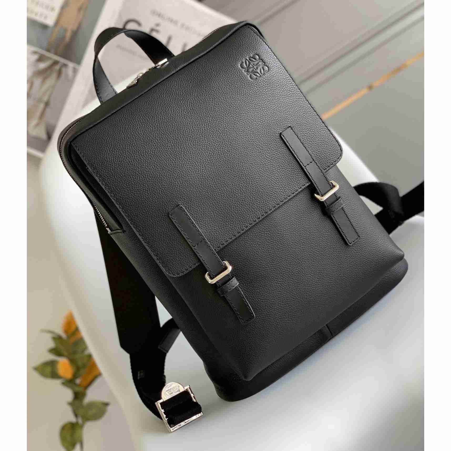 Loewe Military Backpack In Soft Grained Calfskin - FashionPlug