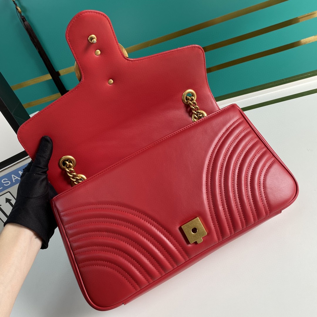 Gucci GG Marmont Medium Matelassé Shoulder Bag(31-19-7CM)     443496 - FashionPlug