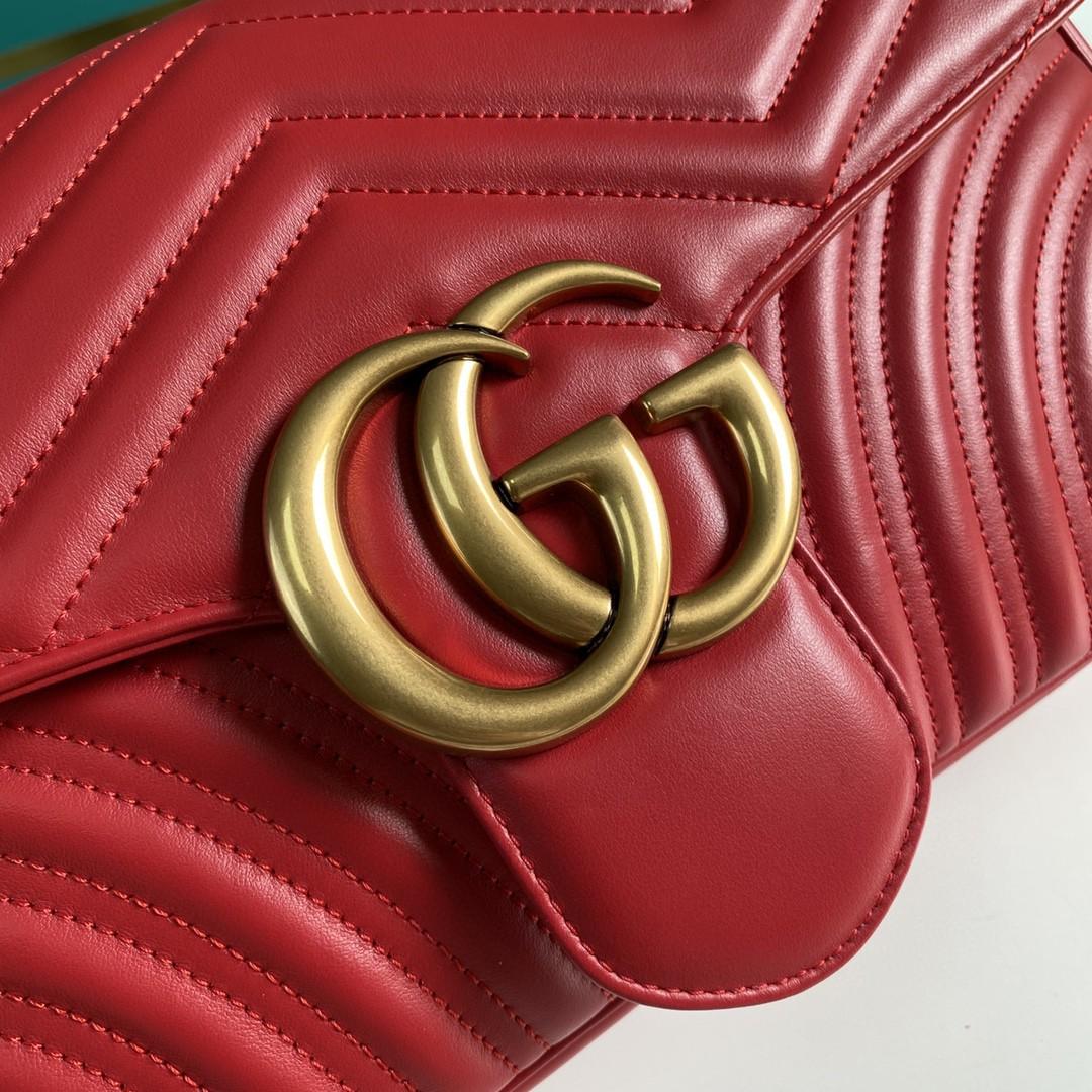 Gucci GG Marmont Medium Matelassé Shoulder Bag(31-19-7CM)     443496 - FashionPlug