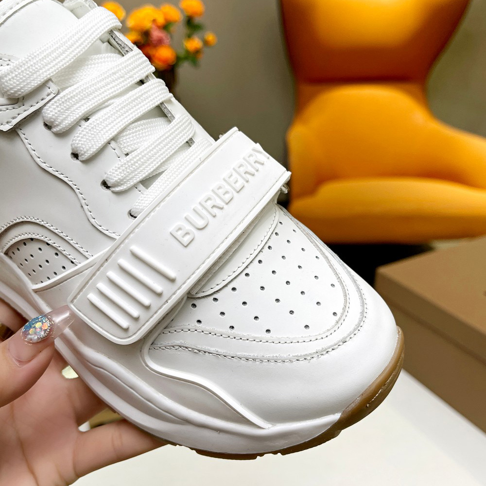Burberry Vintage Suede And Leather Sneakers - FashionPlug