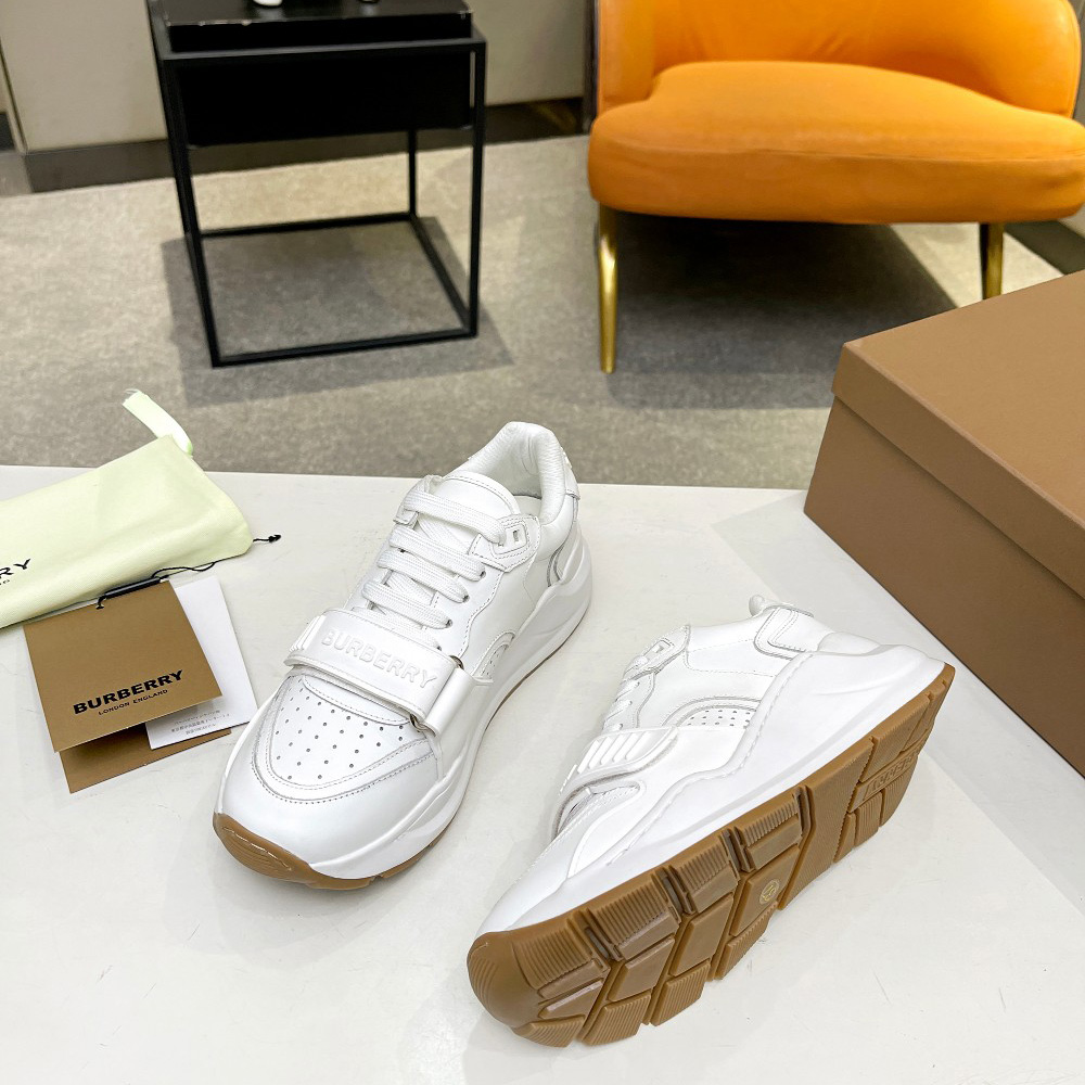 Burberry Vintage Suede And Leather Sneakers - FashionPlug