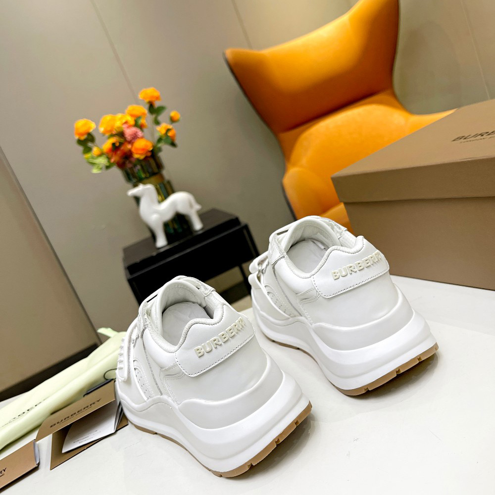 Burberry Vintage Suede And Leather Sneakers - FashionPlug
