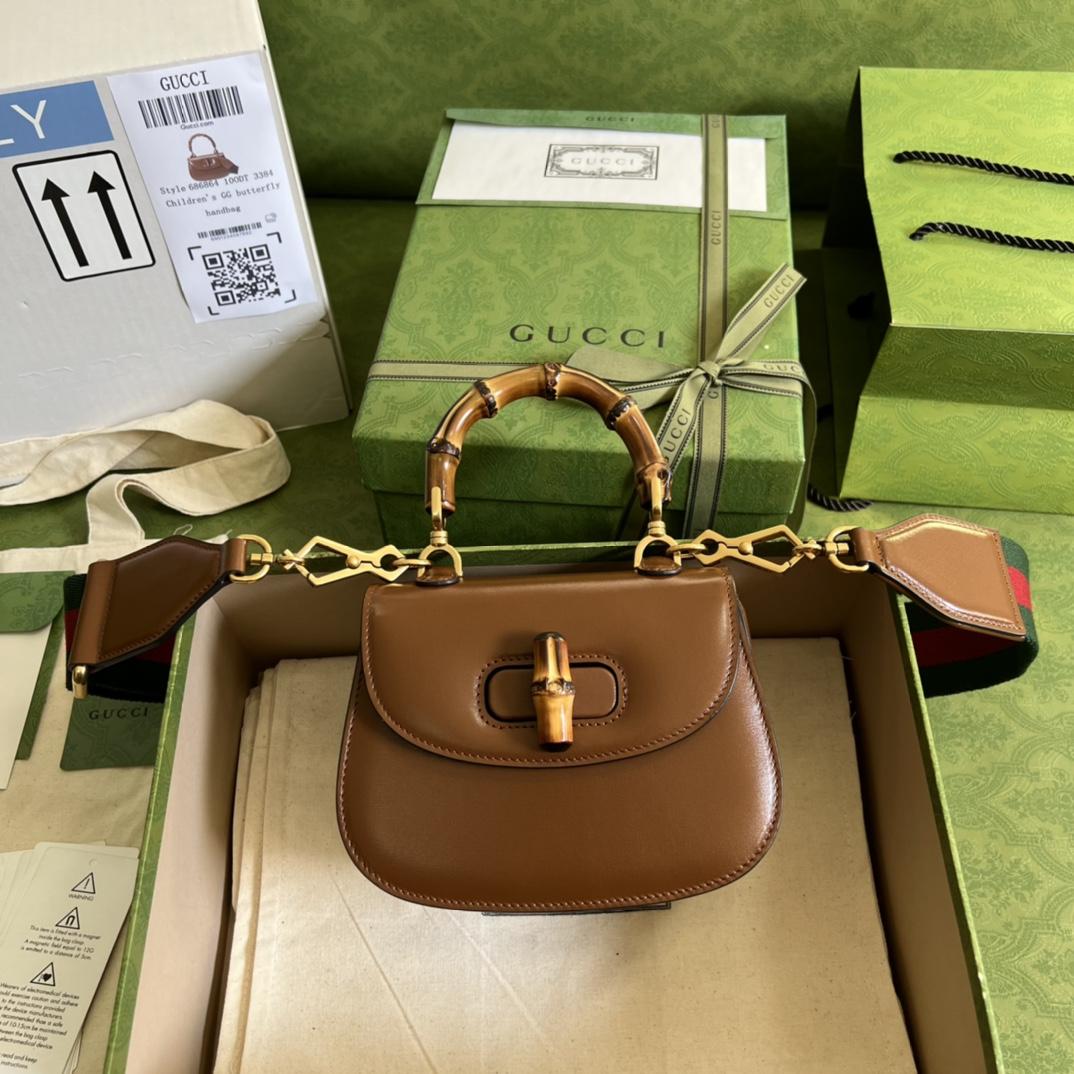 Gucci Bamboo 1947 Mini Top Handle Bag(17-12-7.5cm) - FashionPlug