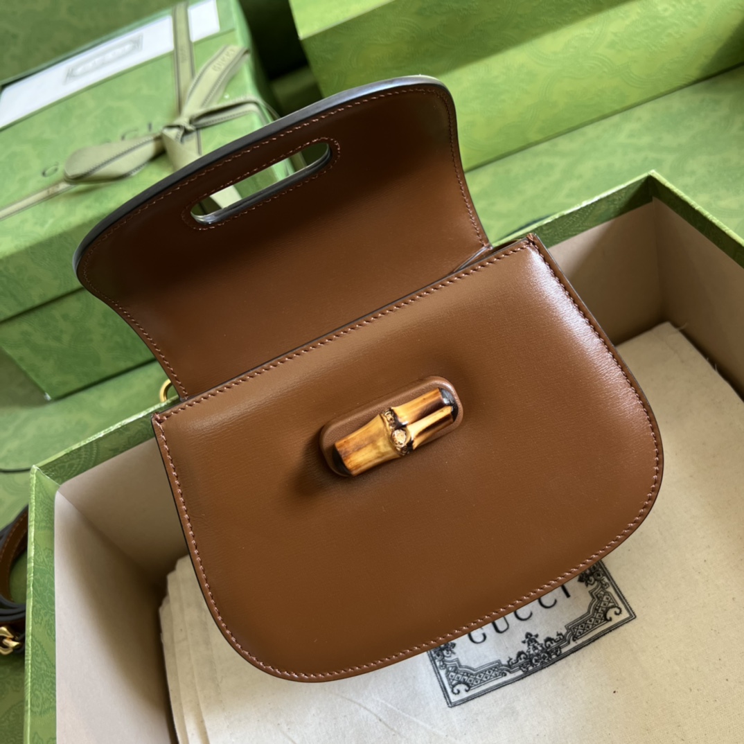 Gucci Bamboo 1947 Mini Top Handle Bag(17-12-7.5cm) - FashionPlug