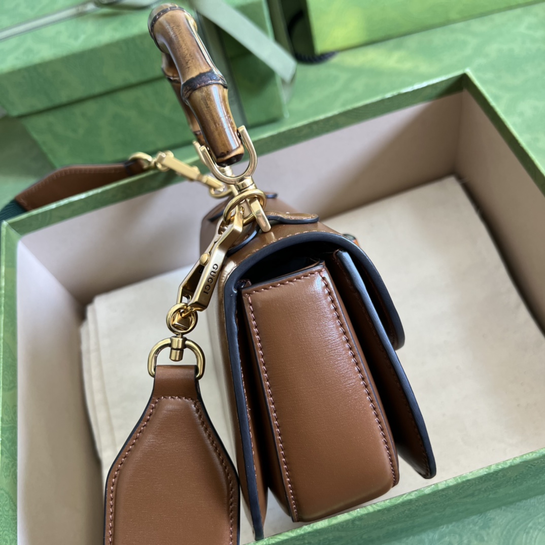 Gucci Bamboo 1947 Mini Top Handle Bag(17-12-7.5cm) - FashionPlug