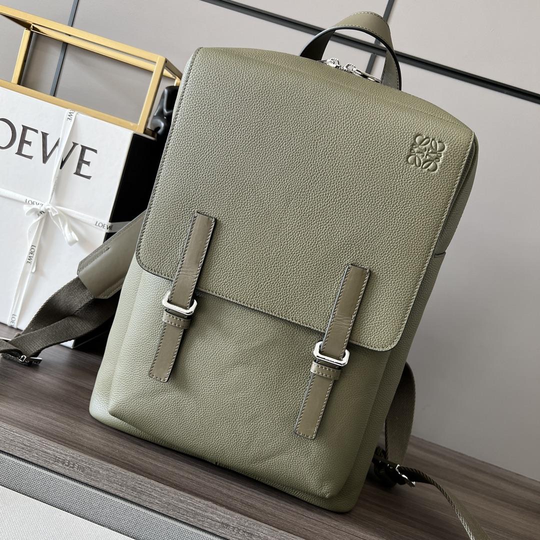 Loewe Military Backpack In Soft Grained Calfskin - FashionPlug