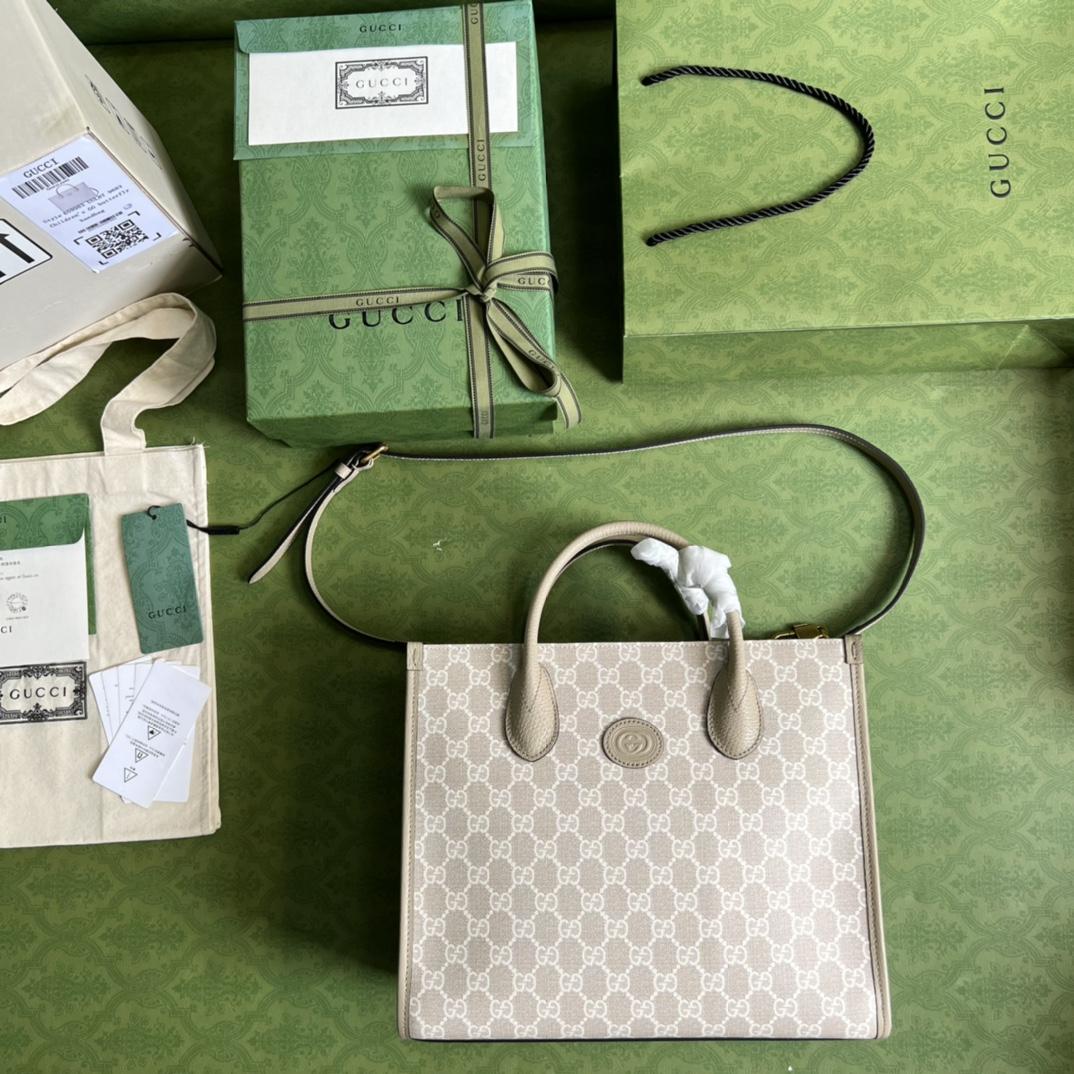 Gucci Small Tote Bag With Interlocking G(31-26.5-14cm) - FashionPlug