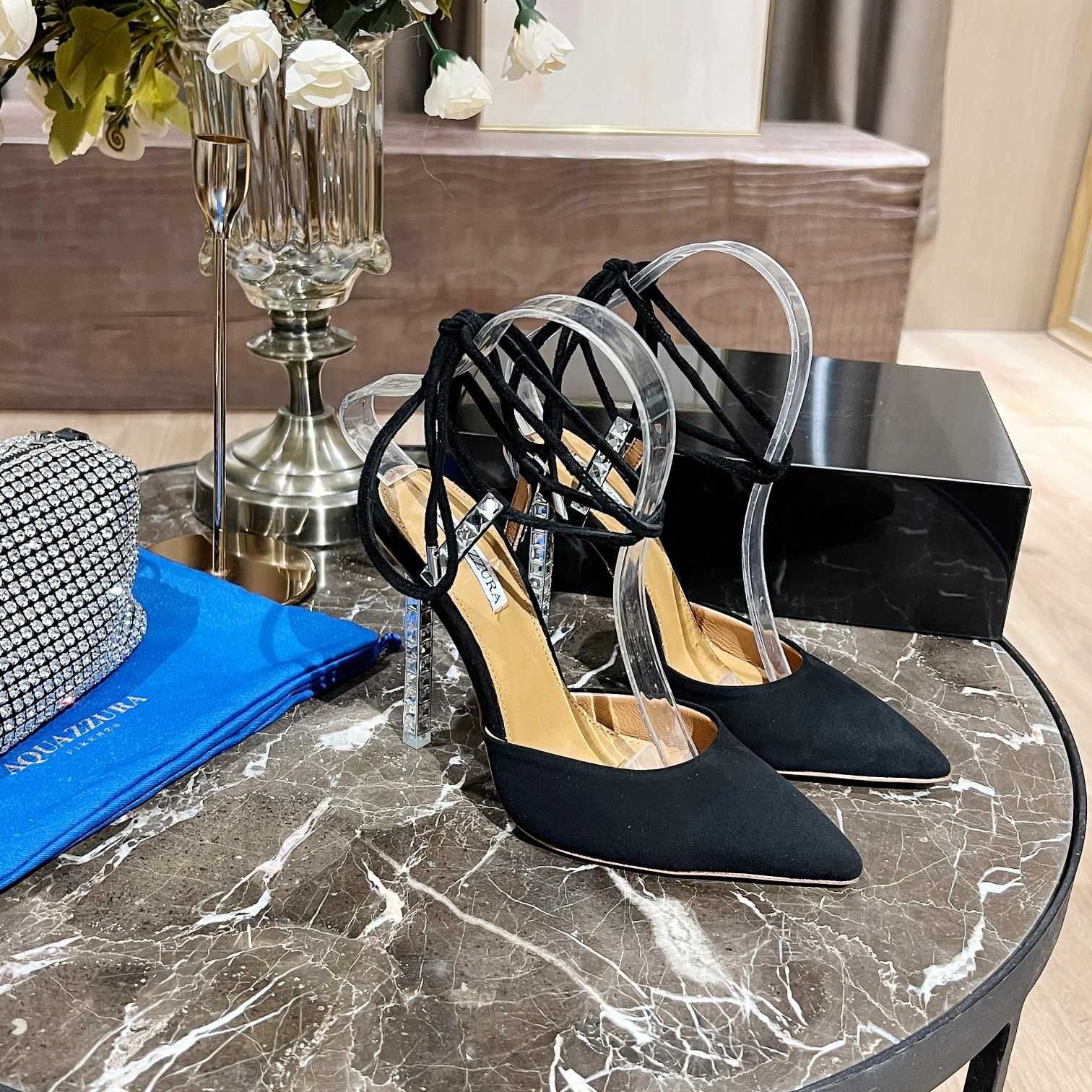 Aquazzura Rock Chic 105 Suede Pumps - FashionPlug