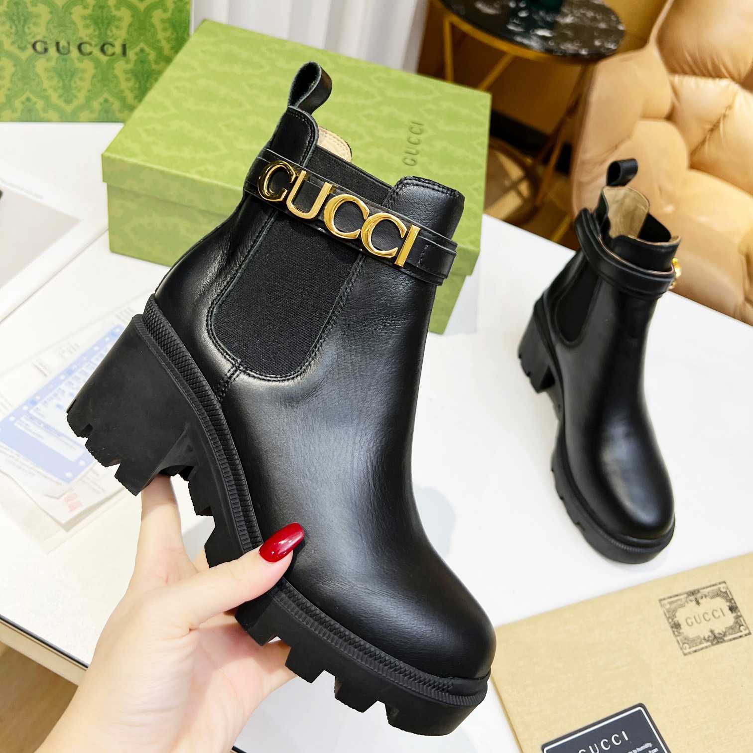 Gucci Women's Ankle Boot With Logo - FashionPlug
