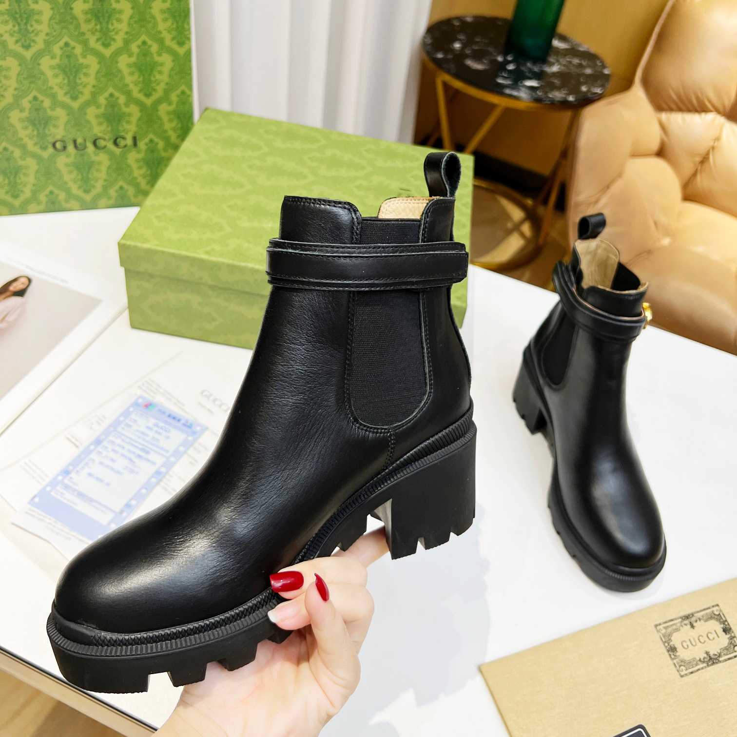 Gucci Women's Ankle Boot With Logo - FashionPlug