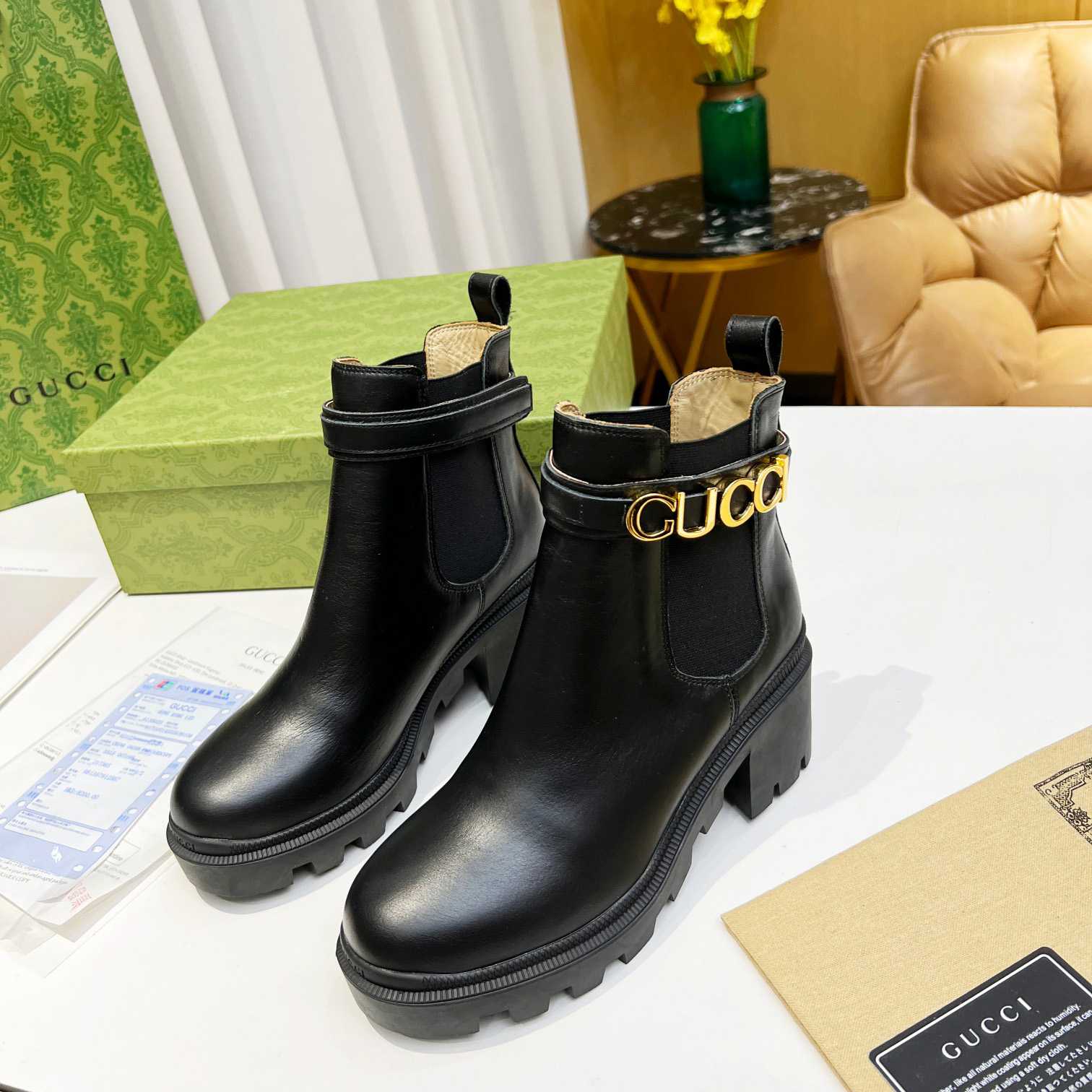 Gucci Women's Ankle Boot With Logo - FashionPlug
