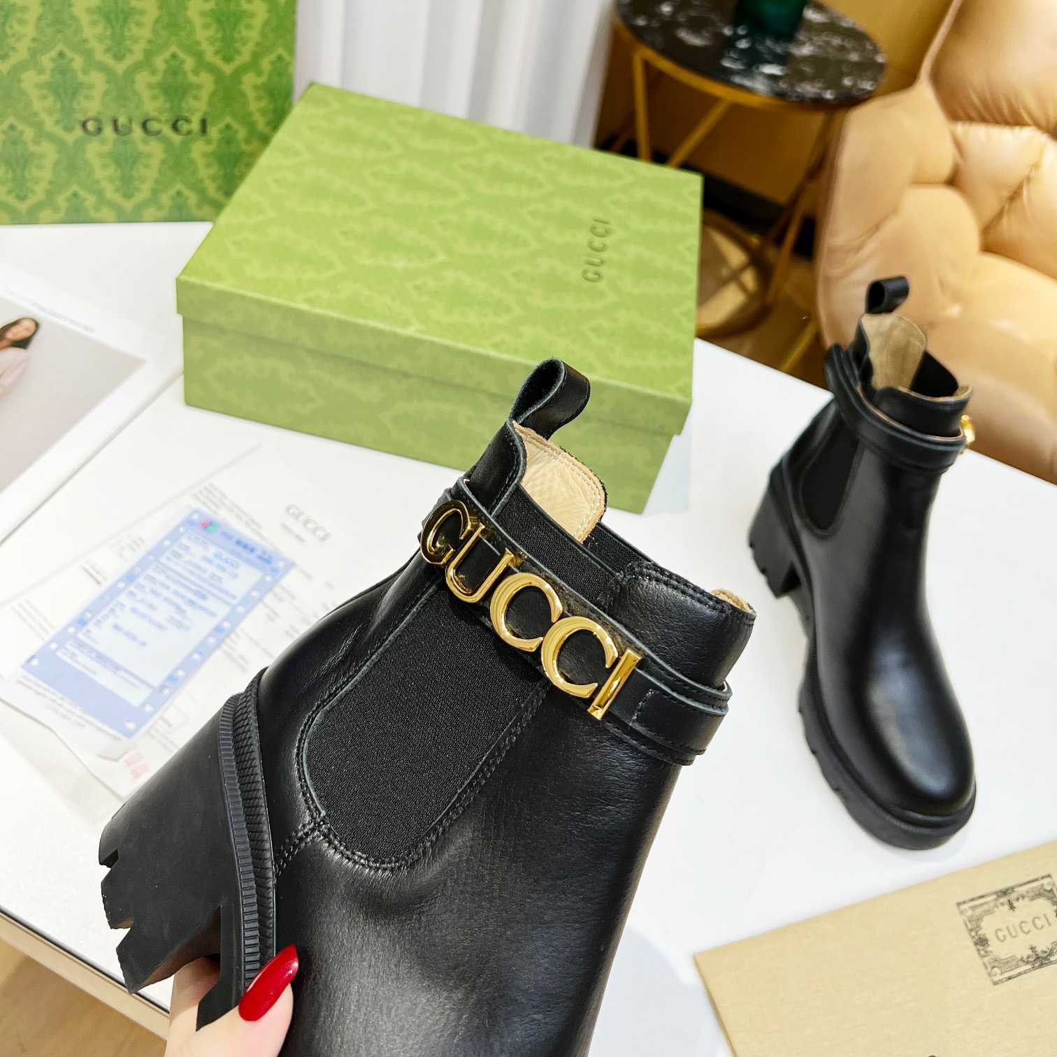 Gucci Women's Ankle Boot With Logo - FashionPlug