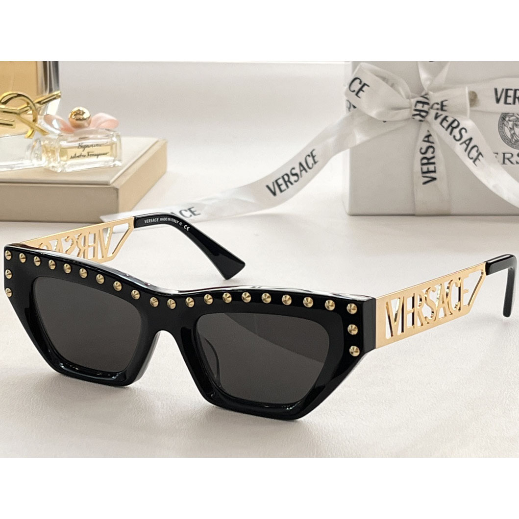 Versace 90s Vintage Logo Cat-Eye Sunglasses     VE4967  - FashionPlug