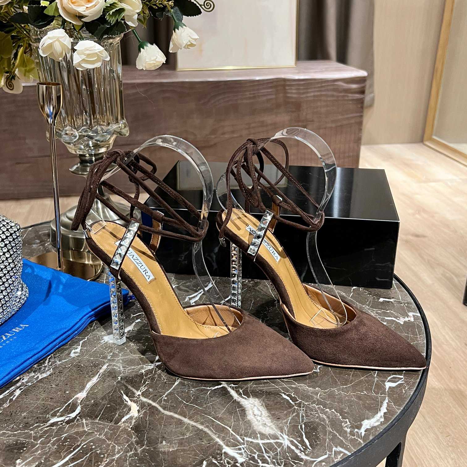 Aquazzura Rock Chic 105 Suede Pumps - FashionPlug