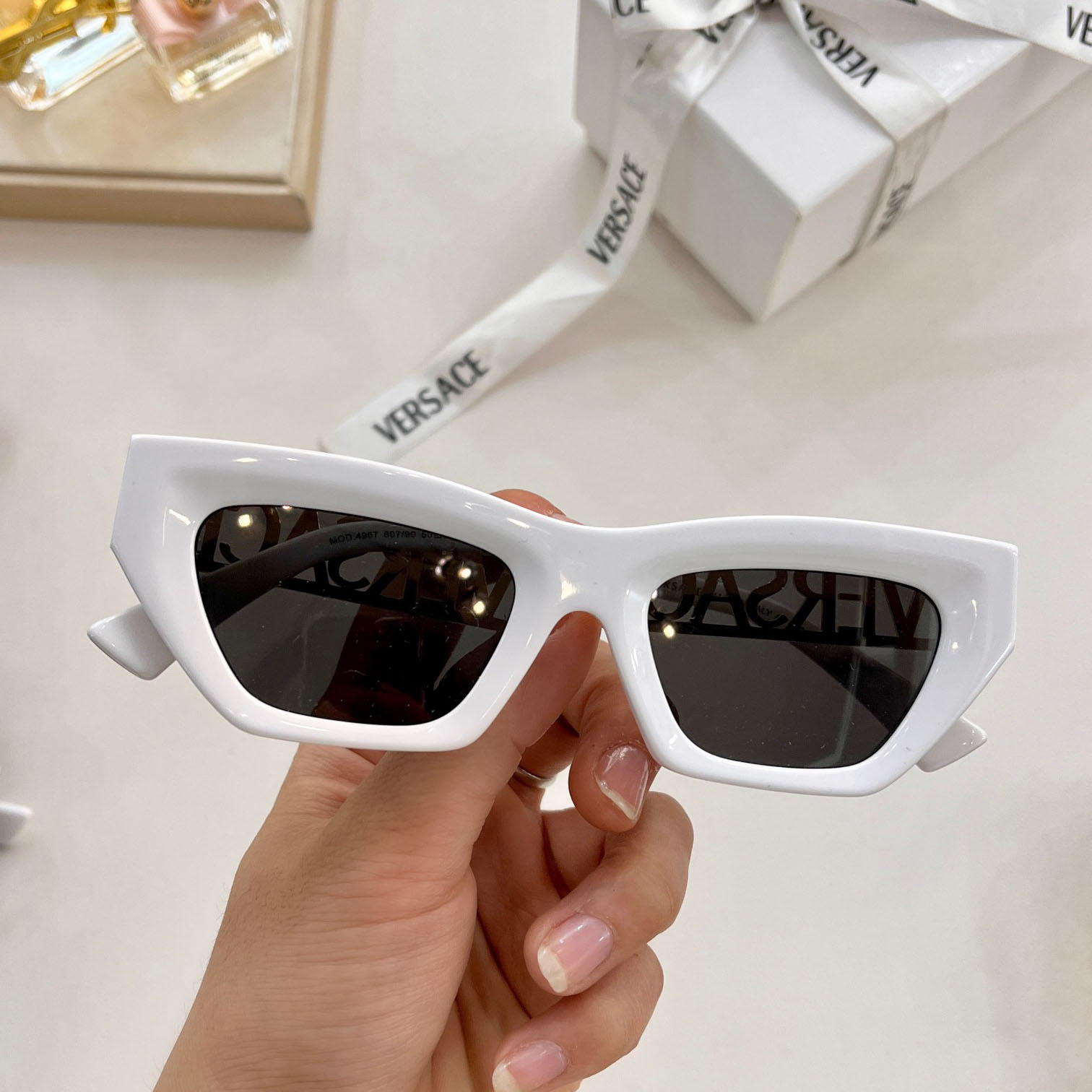 Versace 90s Vintage Logo Cat-Eye Sunglasses     VE4967  - FashionPlug