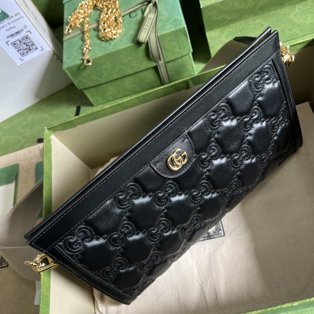 Gucci GG Matelassé Leather Medium Bag(32.5-20-10cm)   - FashionPlug