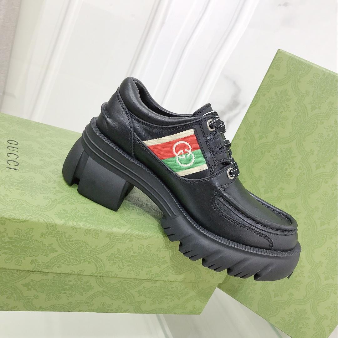 Gucci Women's Lace- Up Loafer  - FashionPlug