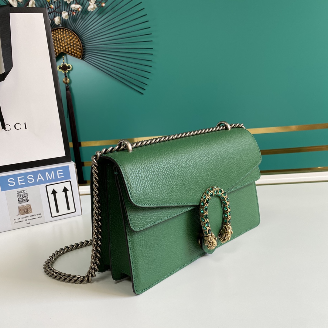 Gucci Dionysus leather shoulder bag(28-17-9cm)   - FashionPlug