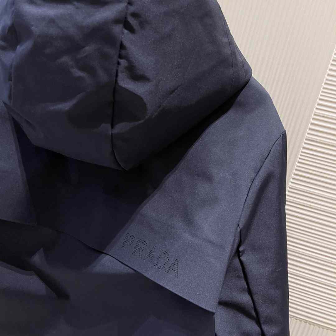 Prada Logo Hooded Puffer Jacket - FashionPlug