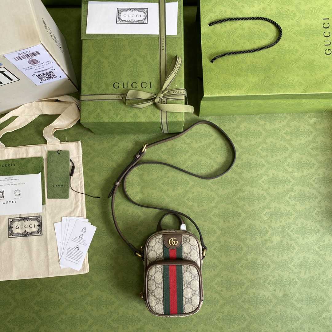 Gucci Ophidia GG Mini Bag(12-16-7cm)   - FashionPlug