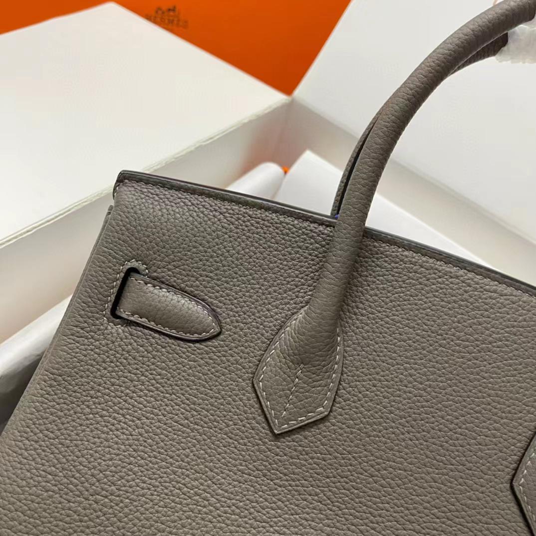 Hermes Birkin 30 Fjord Leather Handbag （30-22-16CM） - FashionPlug