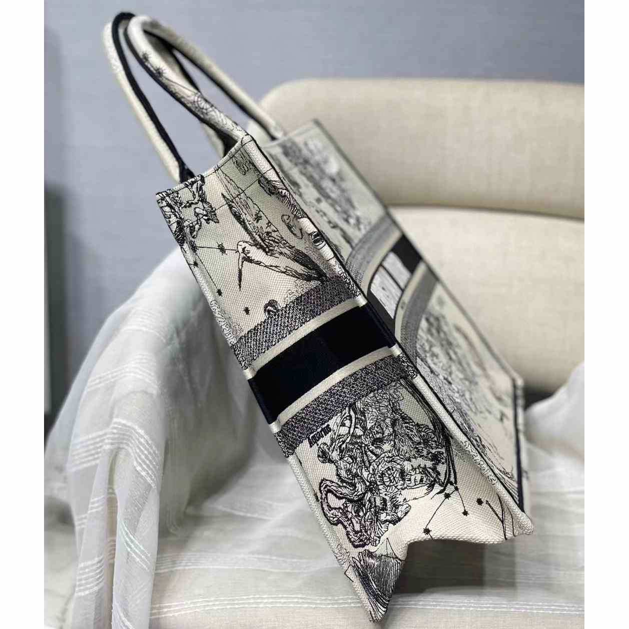 Dior Oblique Embroidered Book Tote(41.5-25-18cm) - FashionPlug