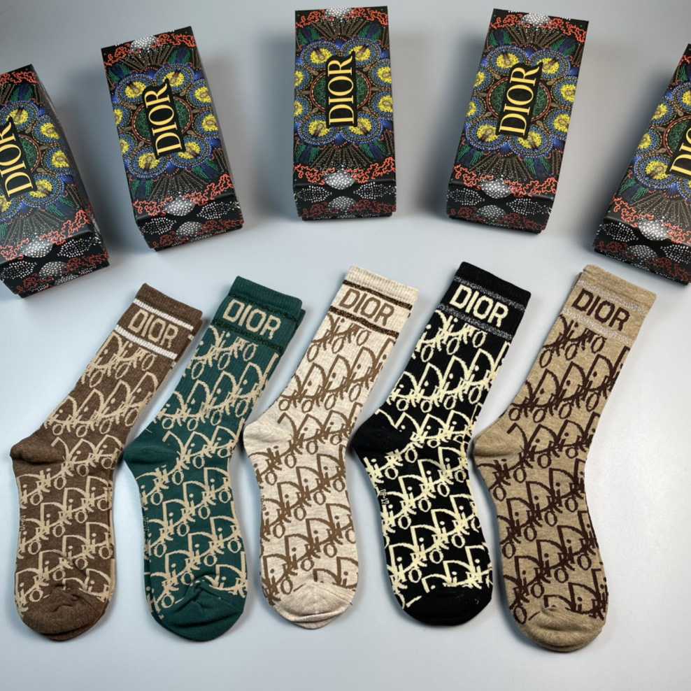 Dior Oblique Wool Socks /Box - FashionPlug