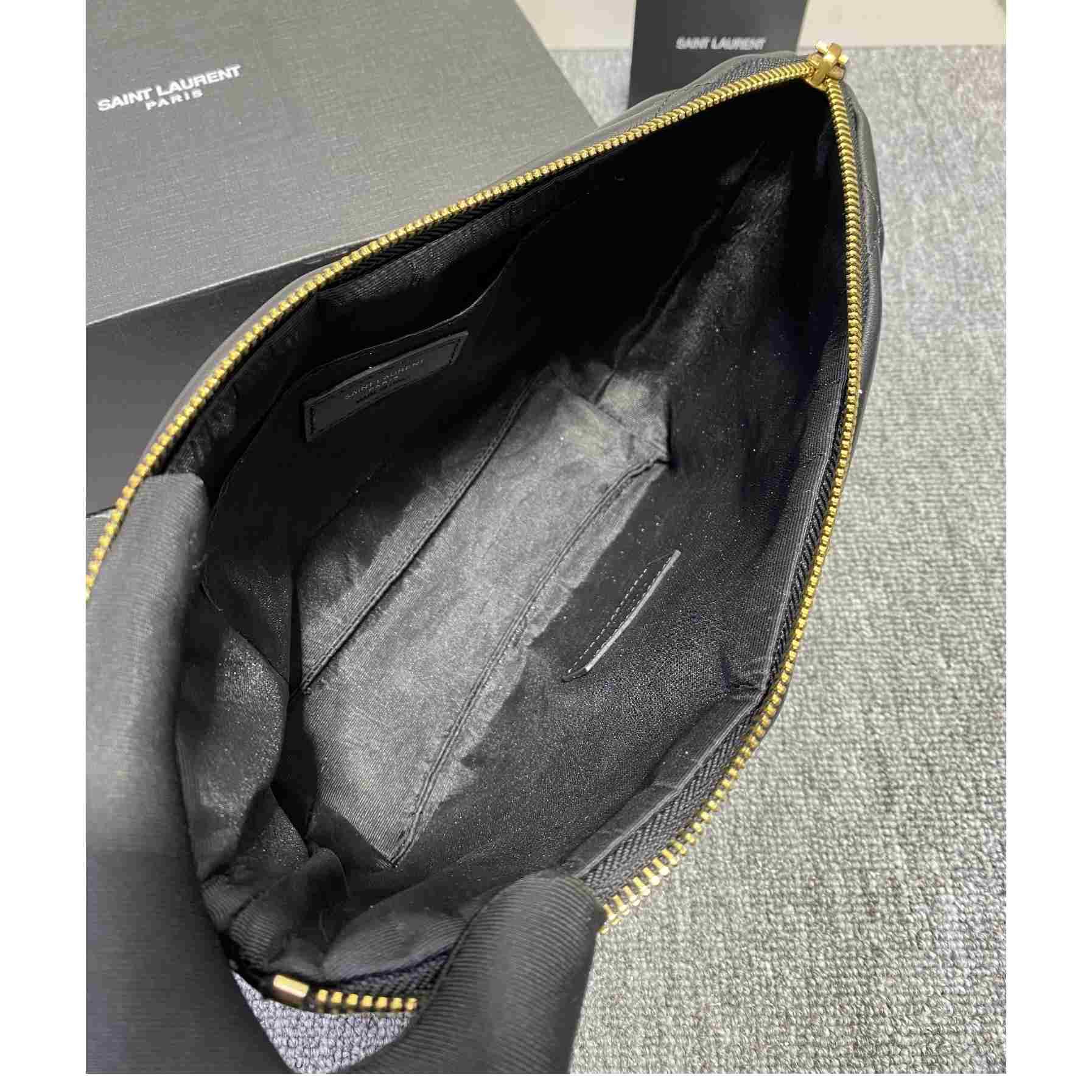 Saint Laurent Sade Pouch In Quilted Lambskin - FashionPlug
