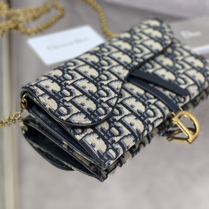 Dior Long Saddle Wallet With Chain - FashionPlug