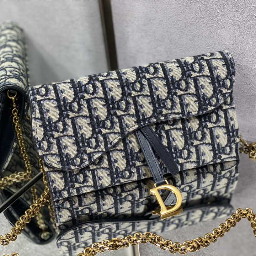 Dior Long Saddle Wallet With Chain - FashionPlug